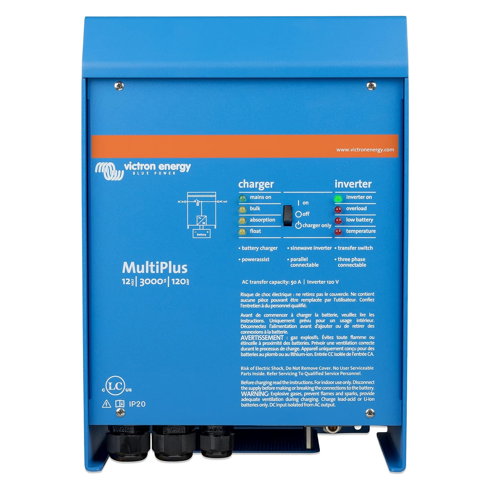 Victron MultiPlus 12/3000/120-50 120V VE.Bus (UL 1741 & 458)