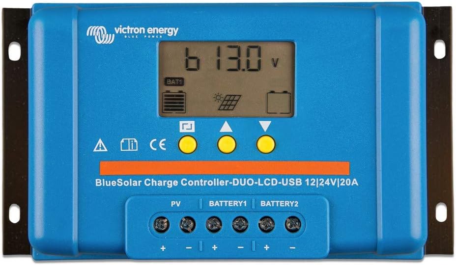 Victron BlueSolar PWM DUO-LCD&USB 12/24V-20A (controlador de carga PWM para dos baterías)