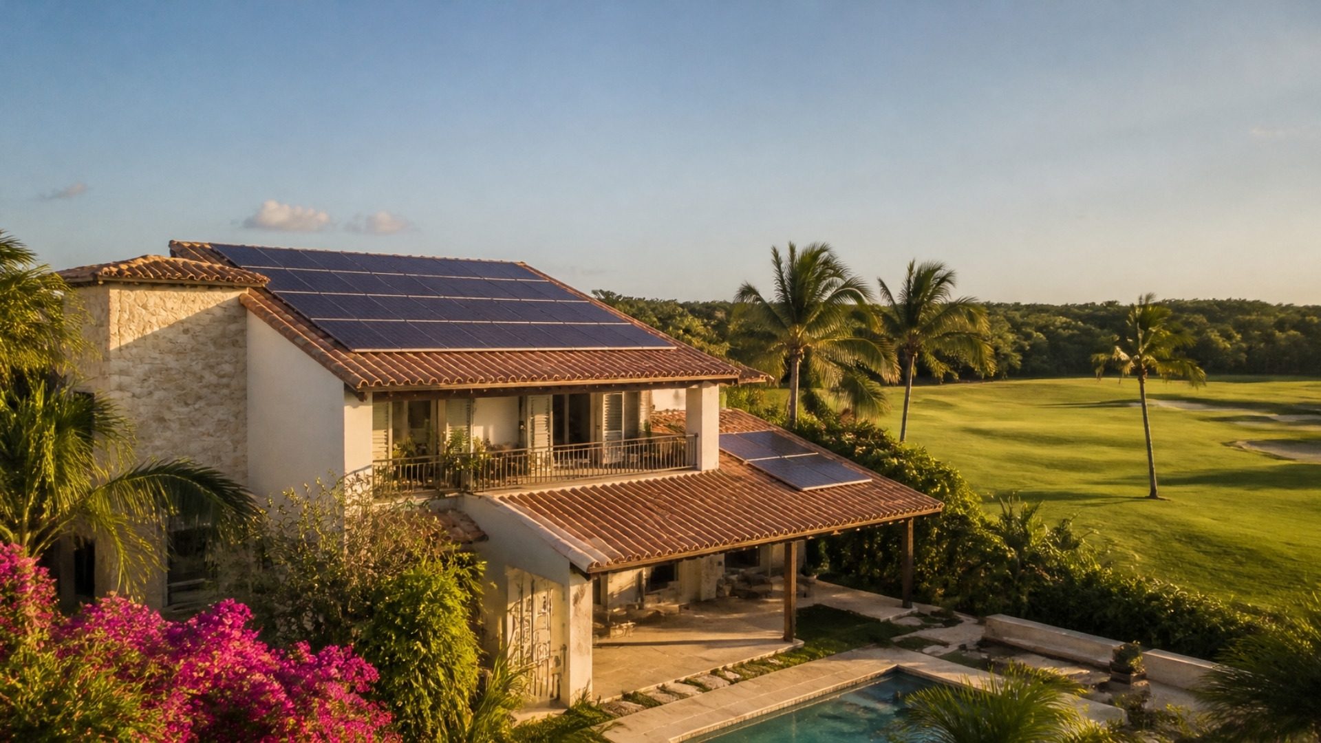 Immagine di esempio: villa vicino a un campo da golf con pannelli solari a Casa de Campo.